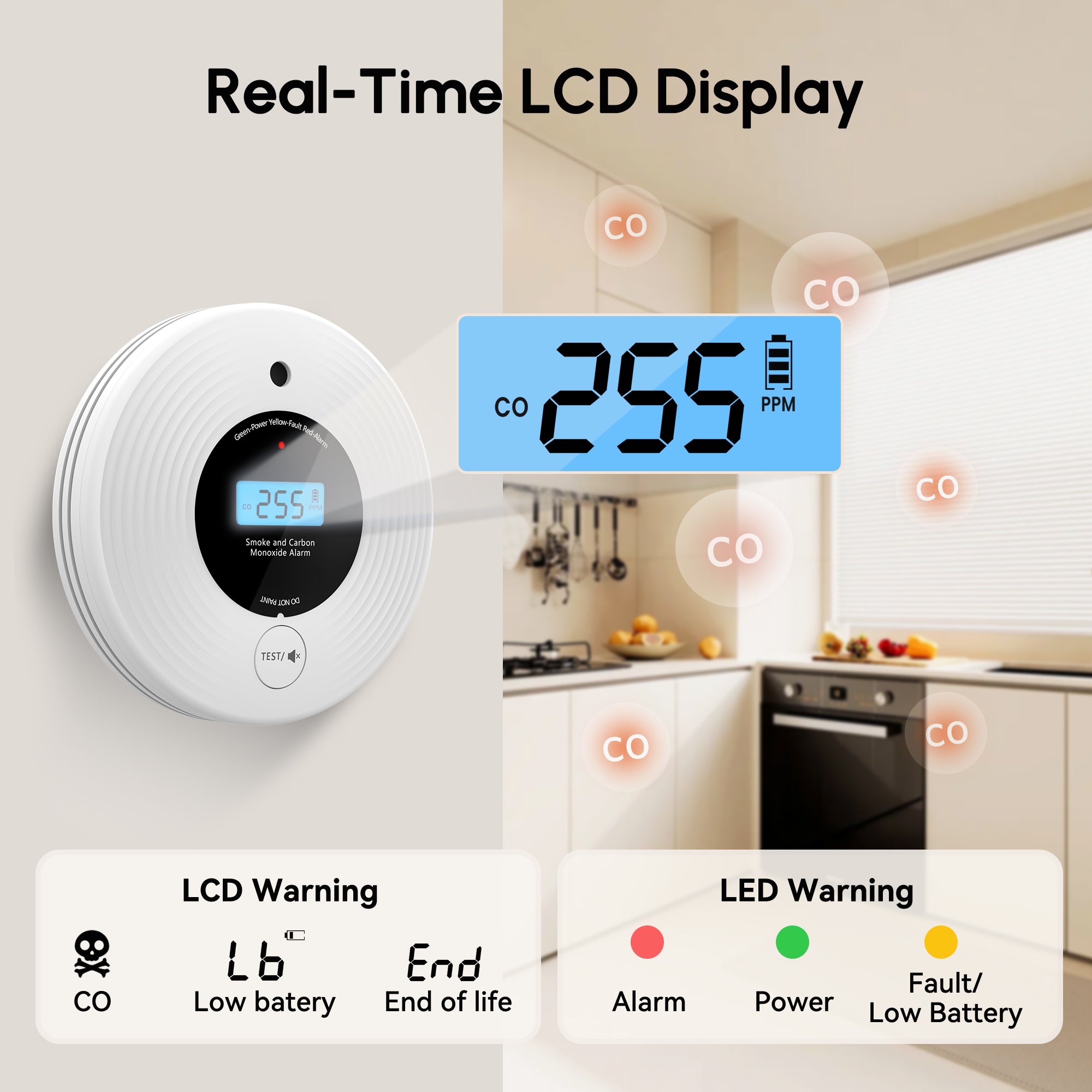 VCS52 10-Year Sealed Battery Combination Smoke and Carbon Monoxide Detector